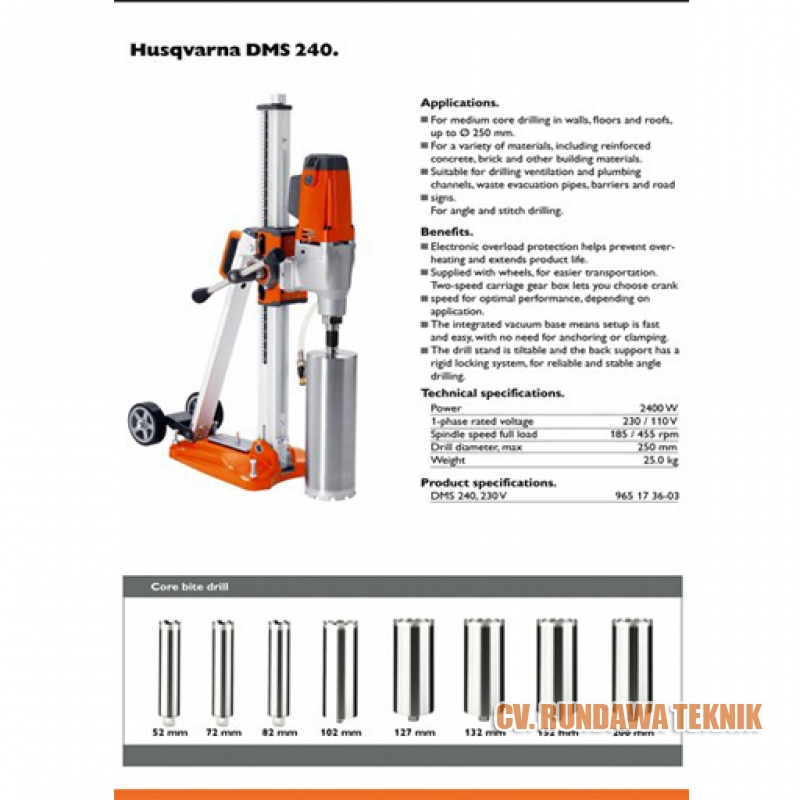 Diamond Bit Coring Coredrill Husqvarna 4 Inc